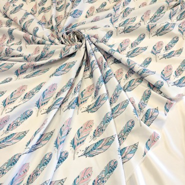 Поплин плательный с перышками