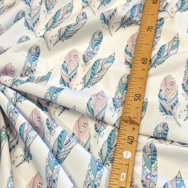 Поплин плательный с перышками