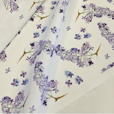 Поплин плательный с красивым рисунком сирени