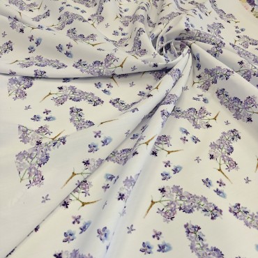 Поплин плательный с красивым рисунком сирени