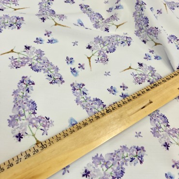 Поплин плательный с красивым рисунком сирени