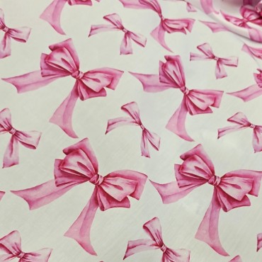 Поплин плательный с акварельными бантиками