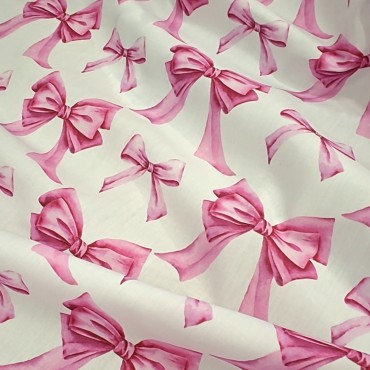 Поплин плательный с акварельными бантиками