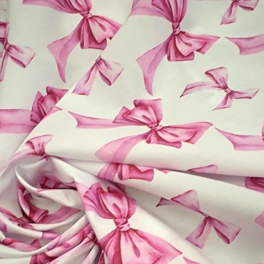 Поплин плательный с акварельными бантиками