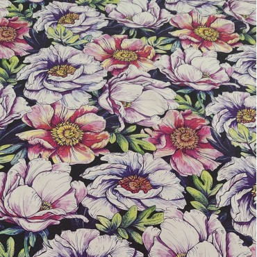 Поплин плательный с принтом