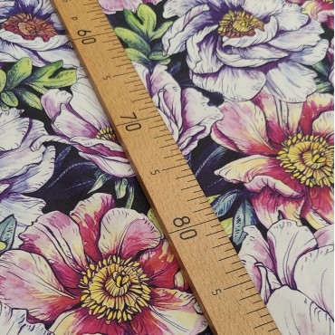 Поплин плательный с принтом