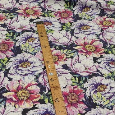 Поплин плательный с принтом