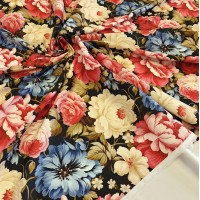Плательный поплин с винтажным цветочным мотивом