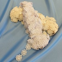 Кружево макраме узенькое белого цвета