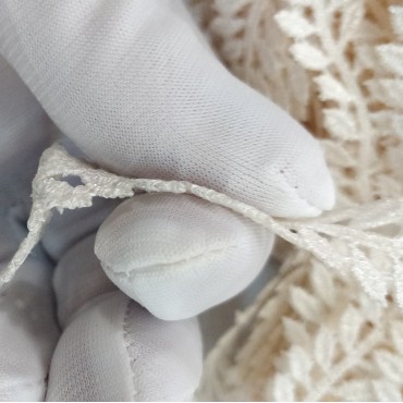 Кружево макраме узенькое белого цвета