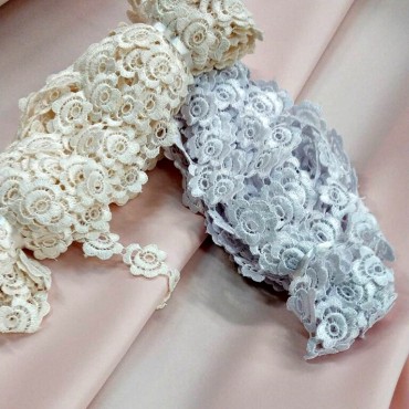 Кружево макраме узенькое белого цвета