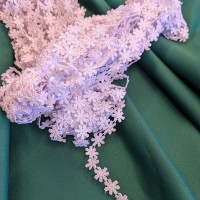 Кружево макраме узенькое белого цвета