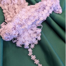 Кружево макраме узенькое белого цвета