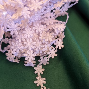 Кружево макраме узенькое белого цвета