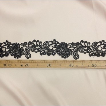 Кружево макраме цвет черный