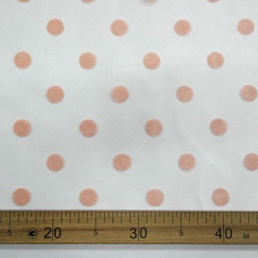 Фатин в горошек нежно коралловый цвет 53L
