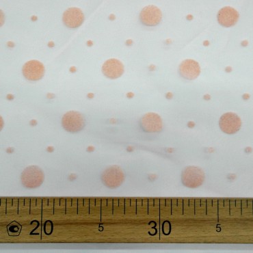 Фатин с горошками нежно коралловый цвет 53L