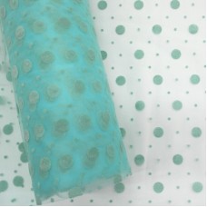 Фатин с горошками мятный цвет 54L