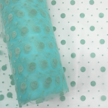 Фатин с горошками мятный цвет 54L