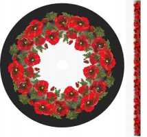 Купон ткани с принтом Маки под крой юбка солнце