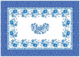 Праздничная Скатерть в стиле - Гжель