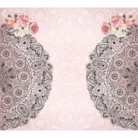 Стрейч атлас Розы с узором