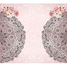 Стрейч атлас Розы с узором